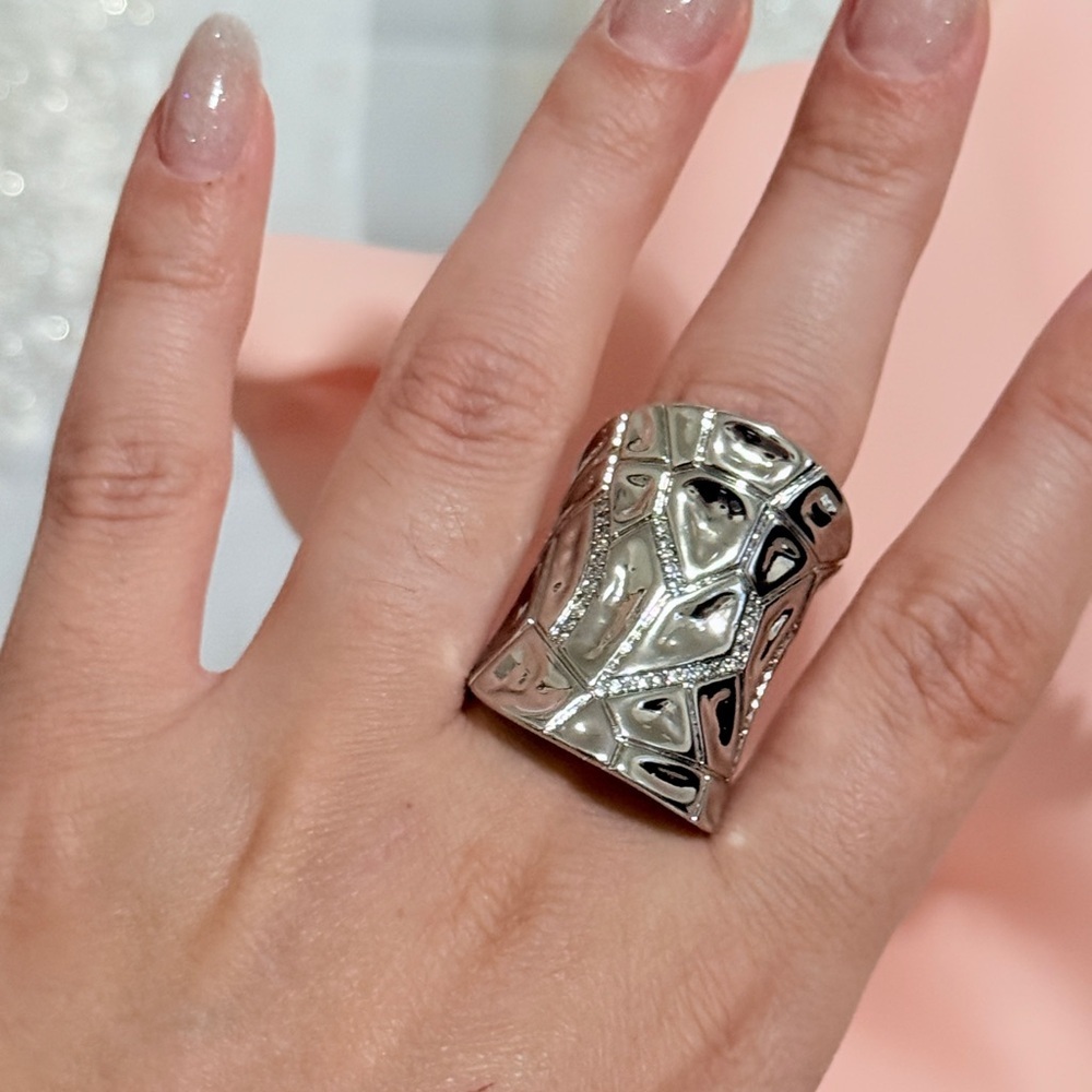 S925 Elegant Silver Geometric Ring - Picture 8 of 9